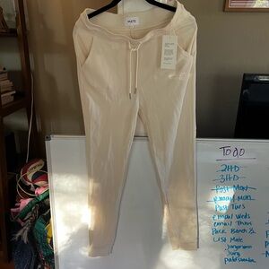 MATE the Label Cream organic thermal waffle jogger